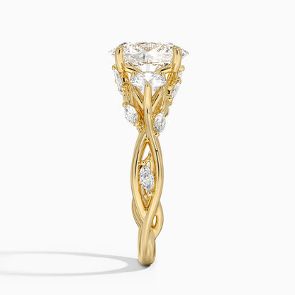 Secret Garden Three Stone Diamond Ring (3/4 ct. tw.) - Oval Center Stone