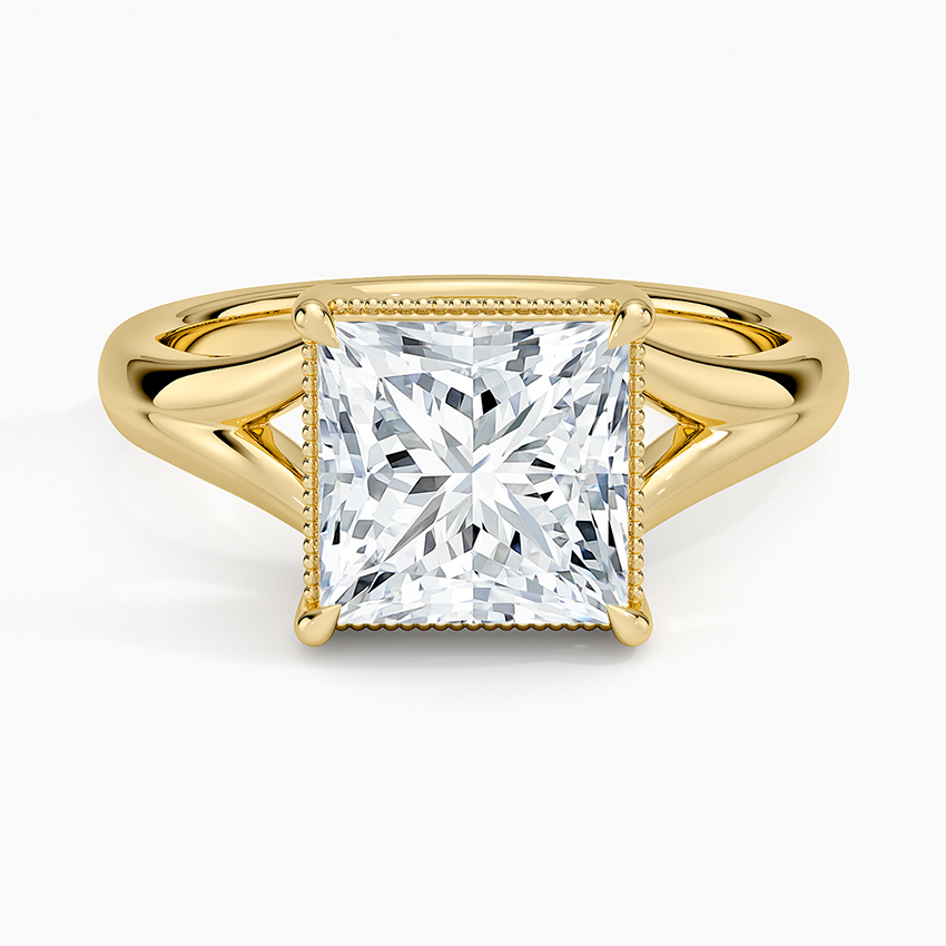 Cora Split Shank Solitaire Ring - Princess Cut Center Stone