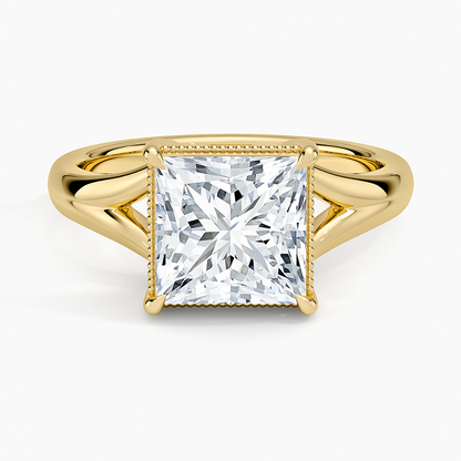 Cora Split Shank Solitaire Ring - Princess Cut Center Stone