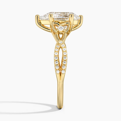 Luxe Celtic Love Knot Diamond Ring - Pear Cut Center Stone