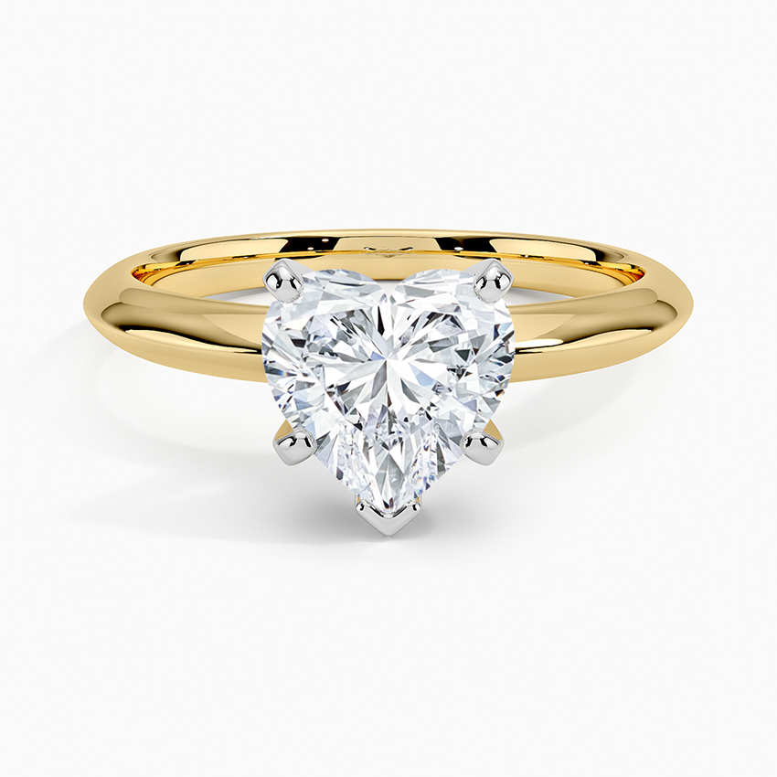 Classic Six-Prong Solitaire Ring - Heart Center Stone