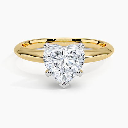 Classic Six-Prong Solitaire Ring - Heart Center Stone