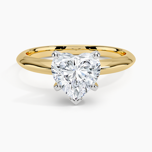 Classic Six-Prong Solitaire Ring - Heart Center Stone