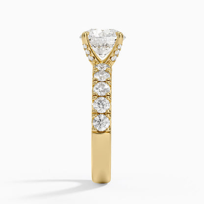 Ellora Half Coverage Diamond Ring - Round Center Stone