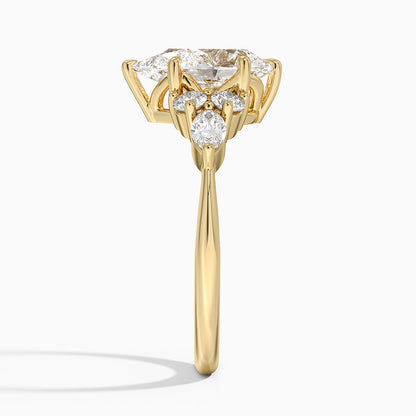 Luxe Nadia Diamond Ring - Pear Center Stone