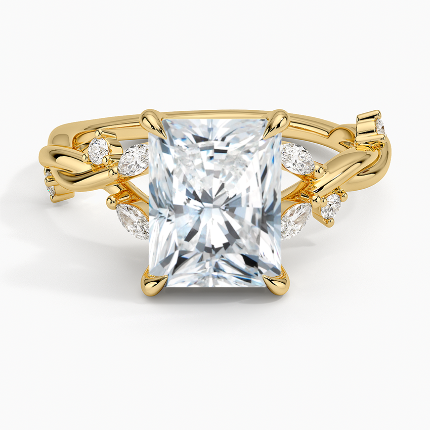 Azalea Twist Diamond Ring - Radiant Cut Center Stone