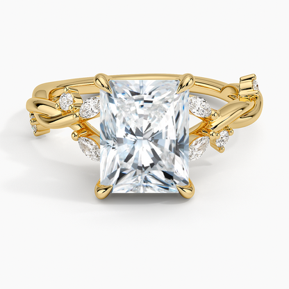 Azalea Twist Diamond Ring - Radiant Cut Center Stone