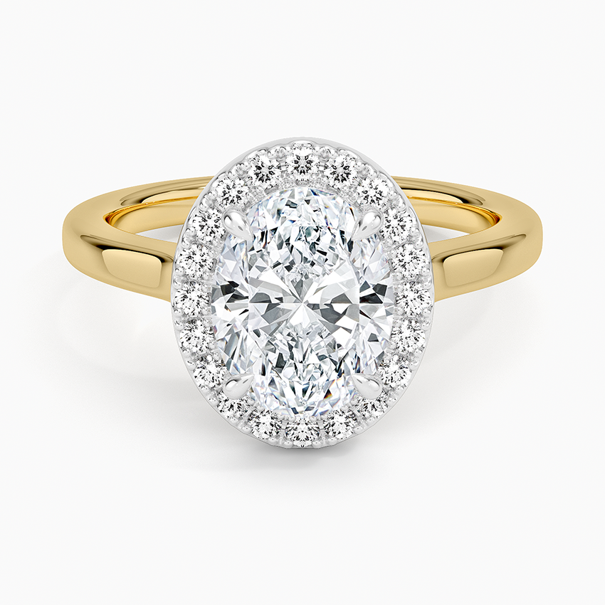 Platinum Mixed Metal Julia Halo Diamond Ring (1/5 ct. tw.) - Oval Center Stone