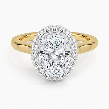 Platinum Mixed Metal Julia Halo Diamond Ring (1/5 ct. tw.) - Oval Center Stone