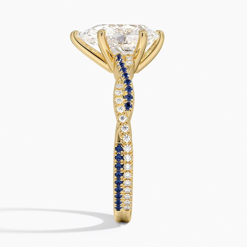 Petite Luxe Twisted Vine Sapphire and Diamond Ring (1/8 ct. tw.) - Pear Cut Center Stone
