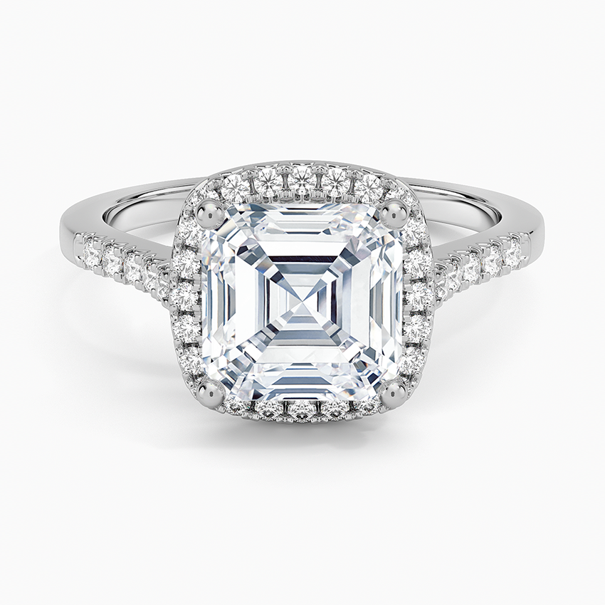 Odessa Halo Diamond Ring (1/5 ct. tw.) - Asscher Cut Center Stone