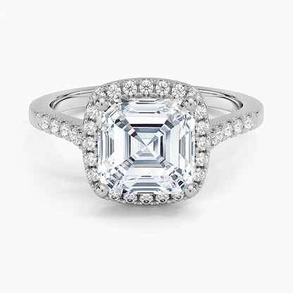 Odessa Halo Diamond Ring (1/5 ct. tw.) - Asscher Cut Center Stone
