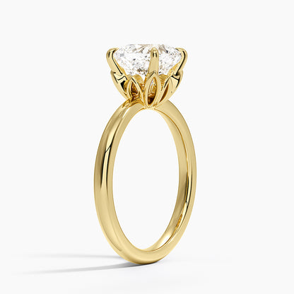 Petal 2mm Solitaire Ring - Cushion Cut Center Stone