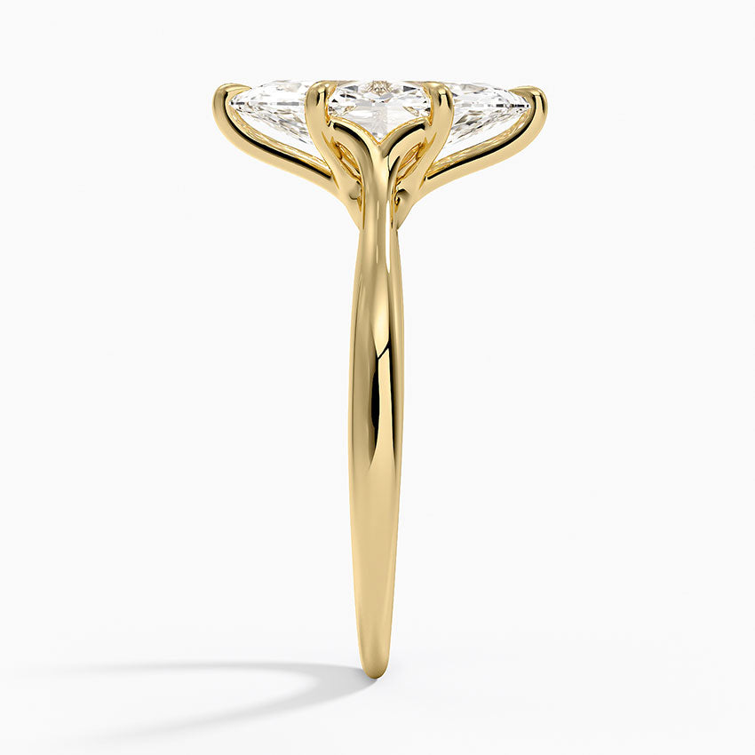 Freesia Cathedral Solitaire Ring - Marquise Center Stone