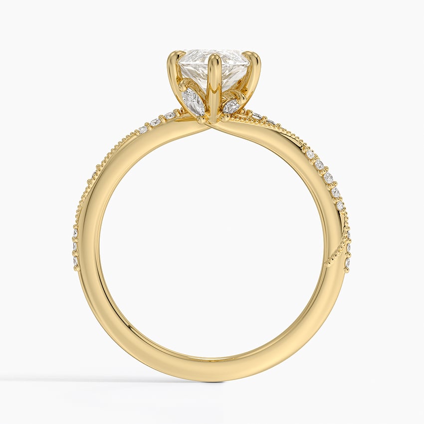 Camellia Hidden Accent 1.5mm Diamond Ring - Marquise Center Stone