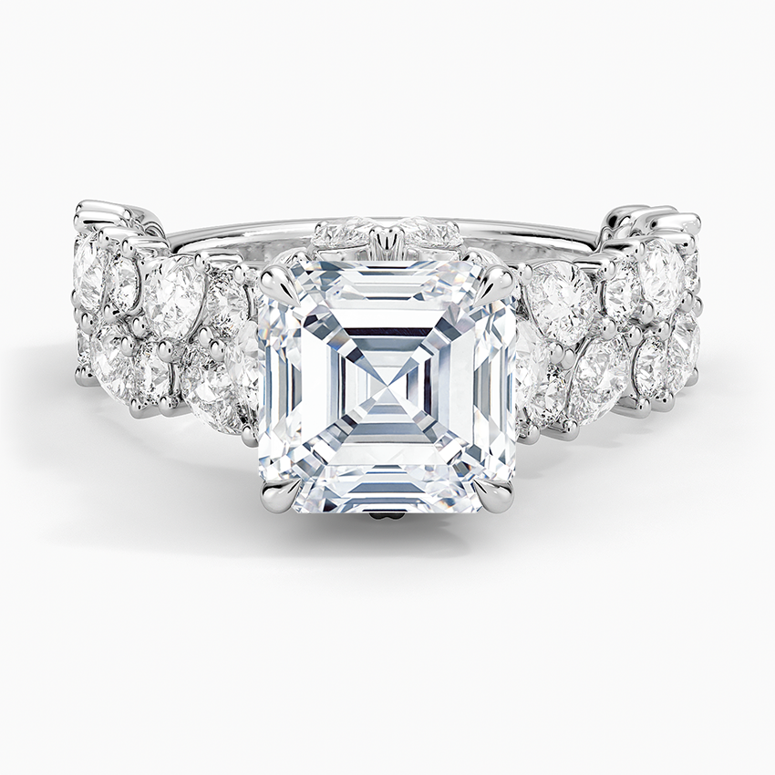 Olivetta Double Row Diamond Ring (2 1/2 ct. tw.) - Asscher Cut Center Stone