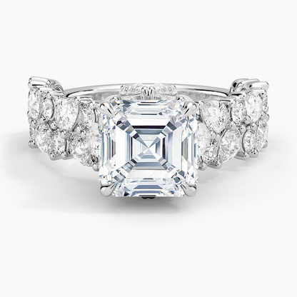 Olivetta Double Row Diamond Ring (2 1/2 ct. tw.) - Asscher Cut Center Stone