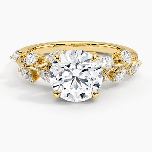 Amaranta Diamond Ring (1/2 ct. tw.) - Round Cut Center Stone