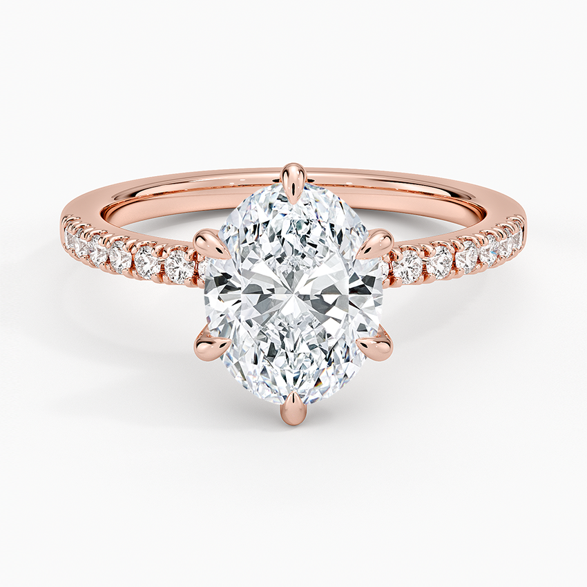 Bliss Six-Prong Diamond Ring (1/6 ct. tw.) - Oval Center Stone