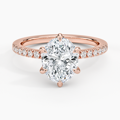 Bliss Six-Prong Diamond Ring (1/6 ct. tw.) - Oval Center Stone