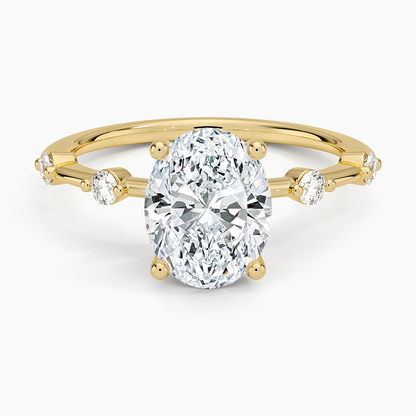 Aimee 1.4mm Diamond Ring - Oval Center Stone