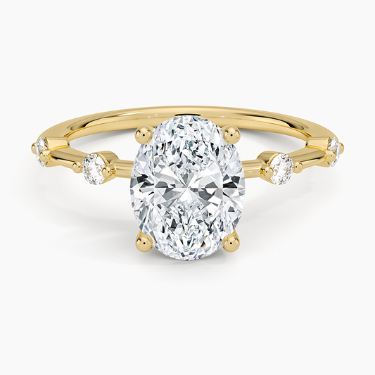 Aimee 1.4mm Diamond Ring - Oval Center Stone