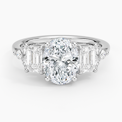 Sabine Cluster Diamond Ring (1 ct. tw.) - Oval Center Stone