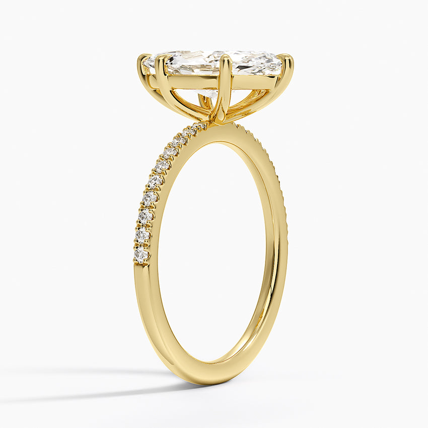 Perfect Fit Half Coverage Diamond Ring - Marquise Cut Center Stone