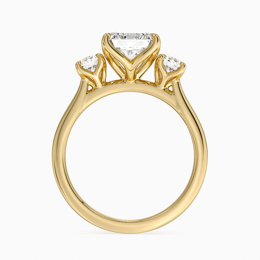 Elodie Perfect Fit Three Stone Diamond Ring (1/2 ct. tw.) - Emerald Cut Center Stone