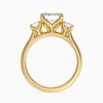 Elodie Perfect Fit Three Stone Diamond Ring (1/2 ct. tw.) - Emerald Cut Center Stone