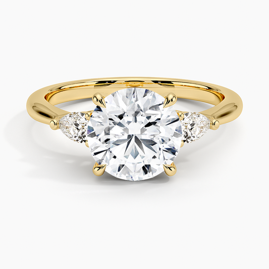 Petite Opera Three Stone Diamond Ring (1/4 ct. tw.) - Round Center Stone