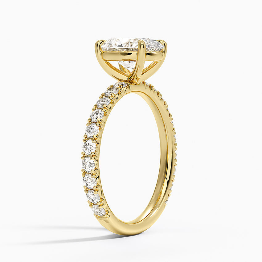 Luxe French Pavé Perfect Fit Diamond Ring (1/2 ct. tw.) - Oval Cut Center Stone