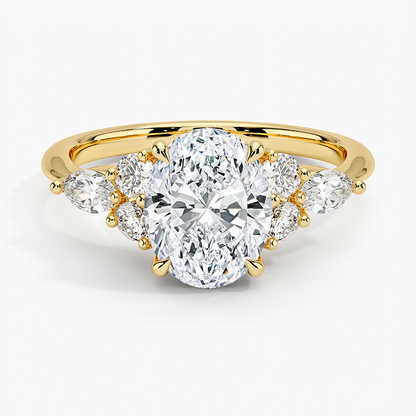 Luxe Nadia Diamond Ring - Oval Center Stone