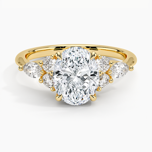 Luxe Nadia Diamond Ring - Oval Center Stone