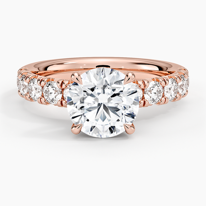 Ellora Half Coverage Diamond Ring - Round Center Stone