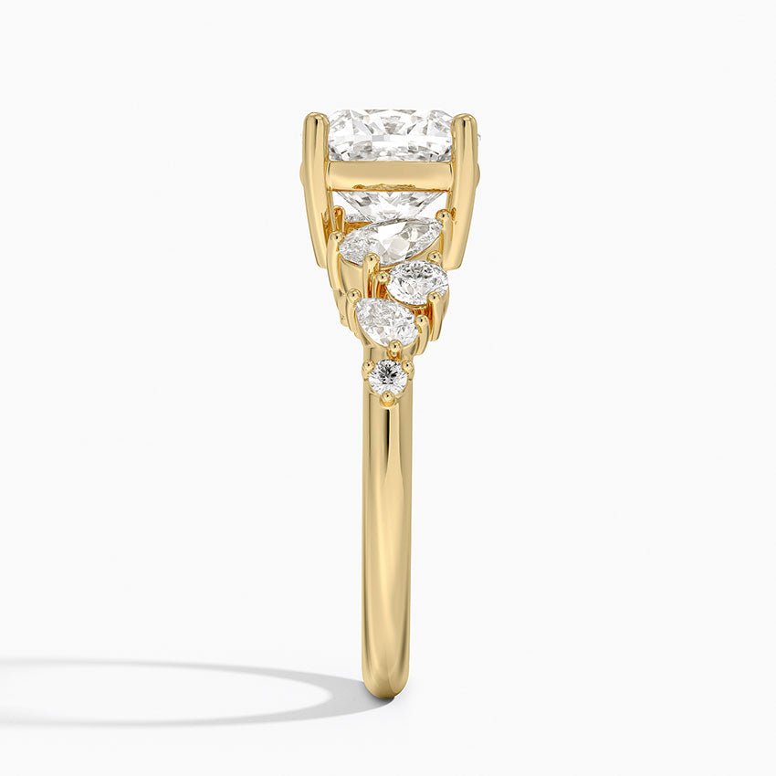 Olivetta Tapered Diamond Ring (1/2 ct. tw.) - Cushion Cut Center Stone