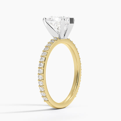 Petite Shared Prong Three-Quarter Coverage Diamond Ring (1/3 ct. tw.) - Heart Center Stone