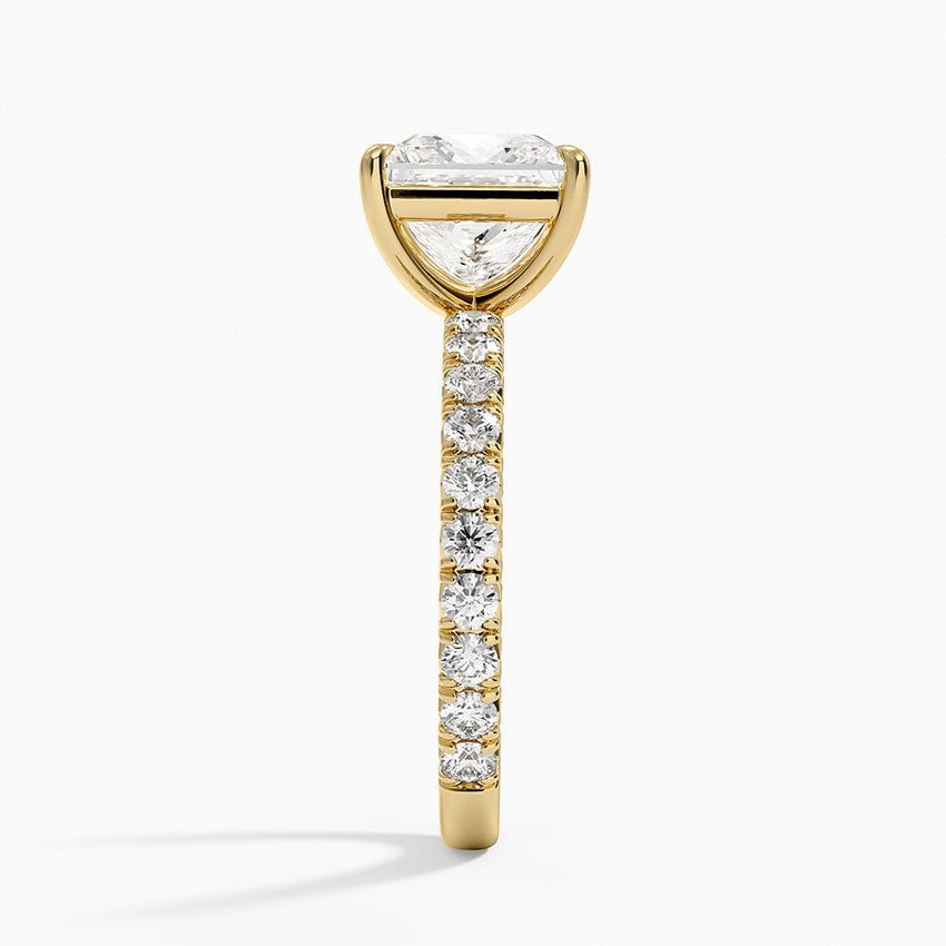 Luxe French Pavé Perfect Fit Diamond Ring (1/2 ct. tw.) - Princess Cut Center Stone