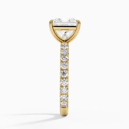 Luxe French Pavé Perfect Fit Diamond Ring (1/2 ct. tw.) - Princess Cut Center Stone