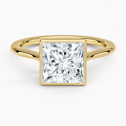 Petite Luna 1.5mm Bezel Ring - Princess Cut Center Stone