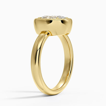 Andrea Bezel Prong Ring - Oval Center Stone
