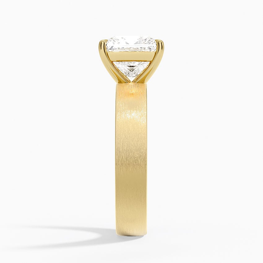 Peyton 4mm Satin Finish Solitaire Ring - Princess Cut Center Stone