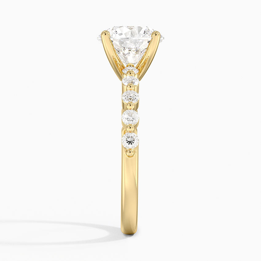 Marseille Half Coverage Diamond Ring (1/4 ct. tw.) - Round Cut Center Stone