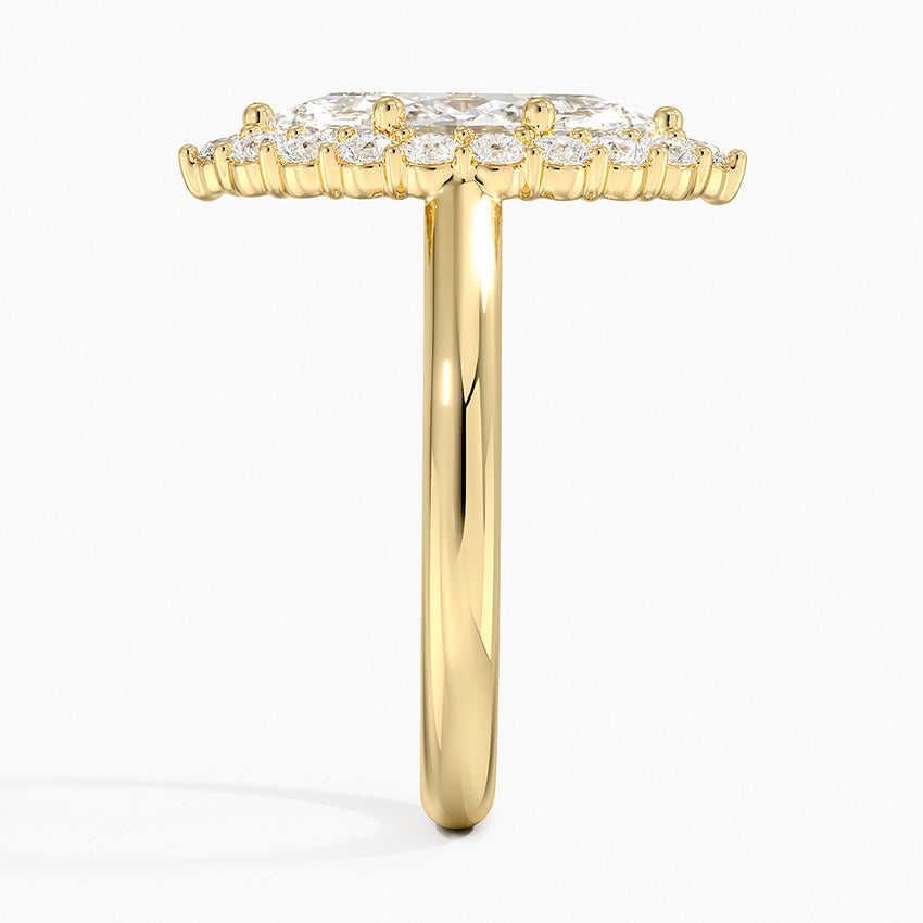 Lotus Flower Halo Diamond Ring (1/4 ct. tw.) - Marquise Cut Center Stone