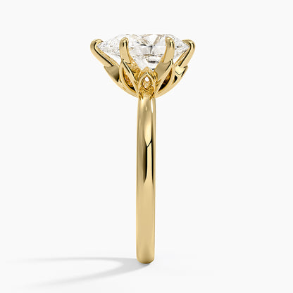 Petal 2mm Solitaire Ring - Pear Cut Center Stone