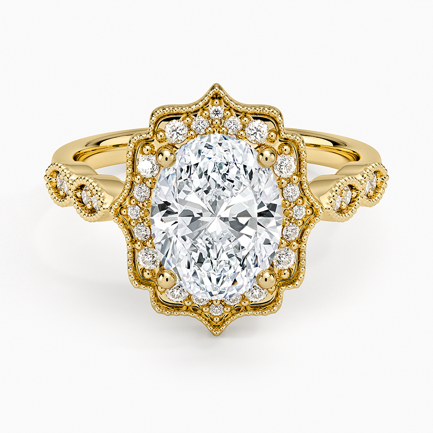 Cadenza Halo Diamond Ring - Oval Center Stone
