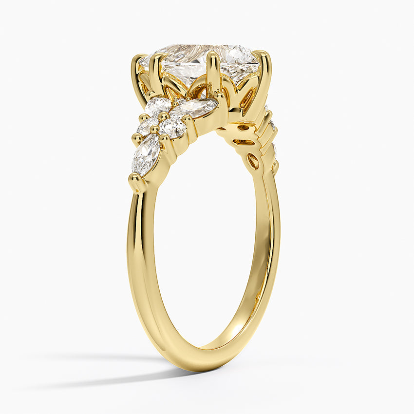 Nadia Taper Diamond Ring - Pear Center Stone