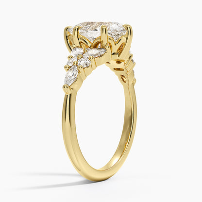 Nadia Taper Diamond Ring - Pear Center Stone
