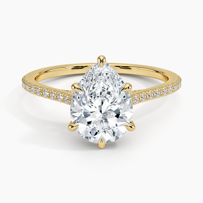 Luxe Dawn Diamond Ring - Pear Center Stone
