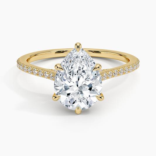 Luxe Dawn Diamond Ring - Pear Center Stone